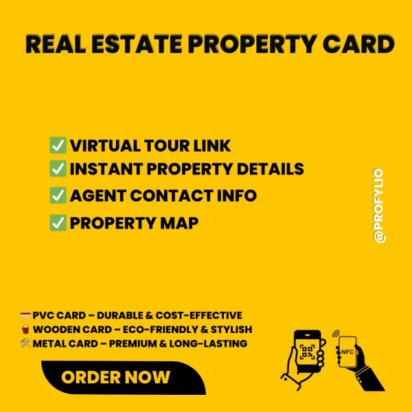 NFC + QR Code Real Estate Property Card – Smart Property Showcase