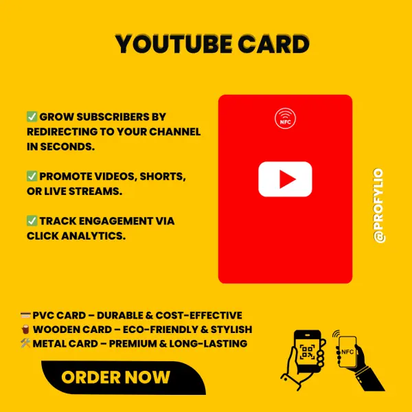 Youtube NFC Card with QR Code